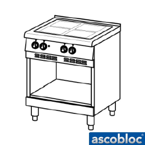 Ascobloc Ascoline AEH 500 GastO keramische kookplaat vrijstaand zonder oven logo